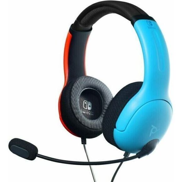 Nintendo Switch PDP AirLite Wired Gaming Headset Blue Red Black Over the Ear EUC - Picture 1 of 10
